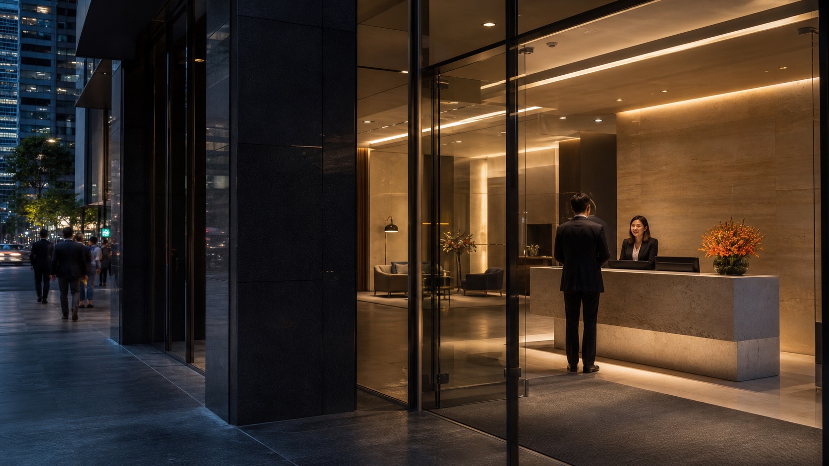 Welcoming corporate services office in Singapore's central business district