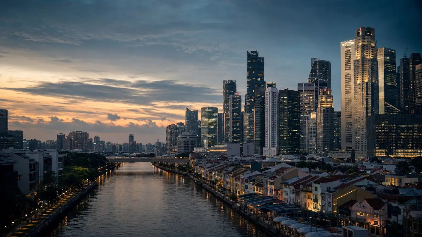 Singapore skyline and business district